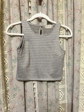 4/$25 Altar’d State Cropped Tank Small Houndstooth Check Knit Top EUC